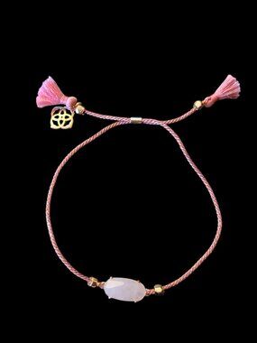 Kendra Scott Everlyne Rose Quartz Pink Cord 14k Over Brass OSFM Bracelet
